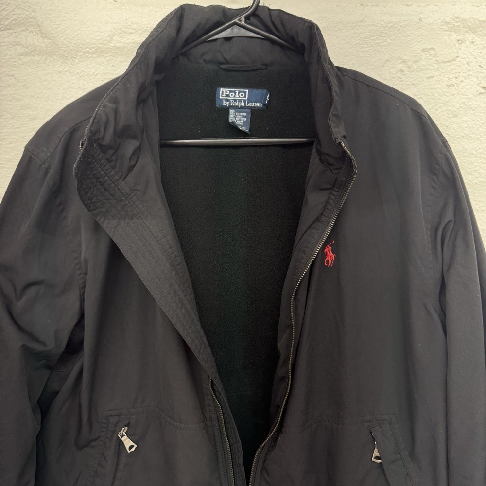 Ralph Lauren Polo Vintage Men's Black Jacket Size L Fleece Lined